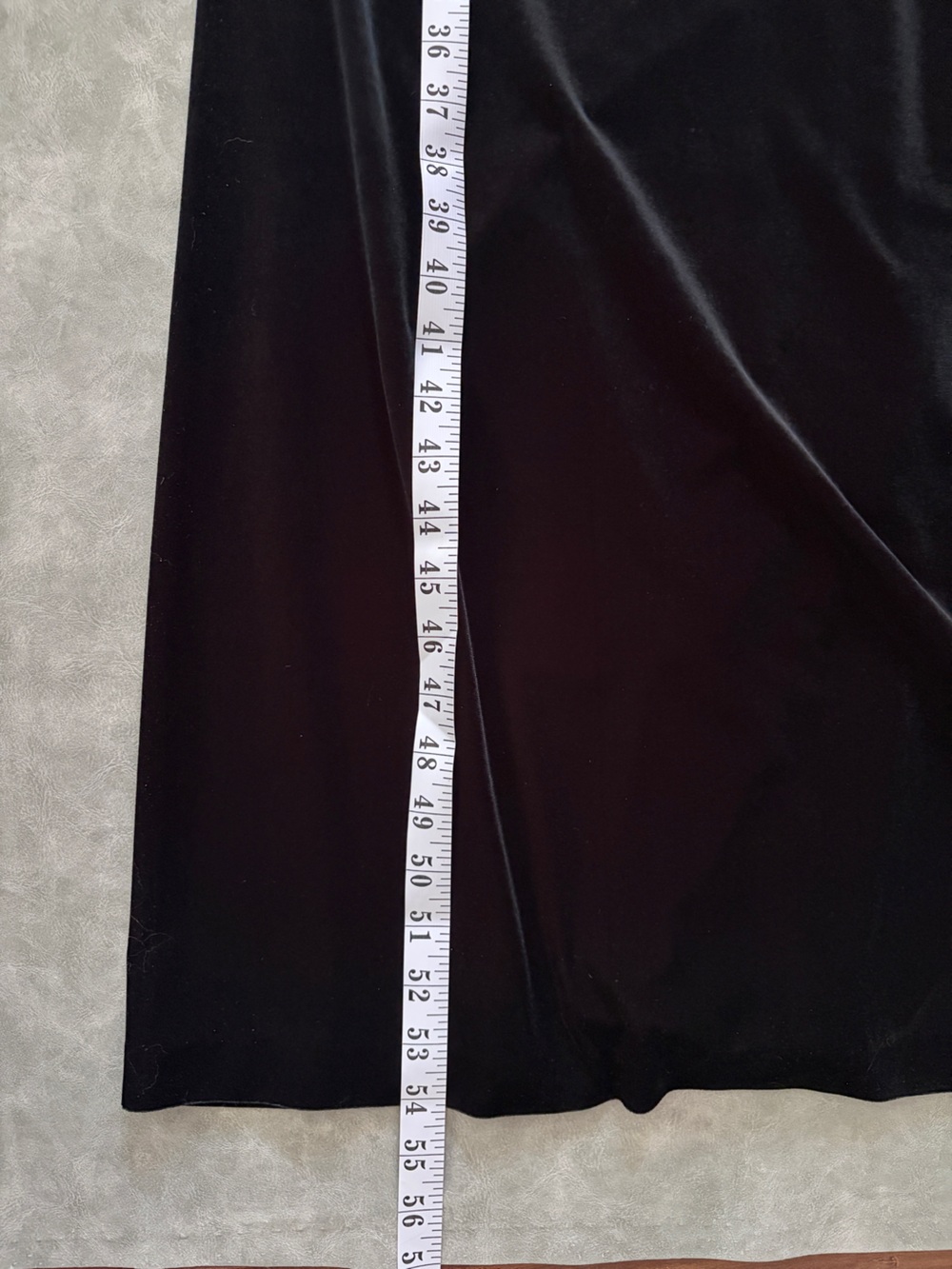 90s Vintage Black Velvet Goth Grunge Maxi Dress Spaghetti Strap | Morticia - Picture 6 of 7